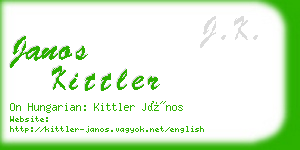 janos kittler business card